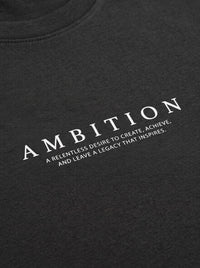 Ambition Limitless Legacy oversize t-shirt in charcoal cotton with white printed inspirational text on the chest