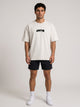 Ambition Limitless Origins oversize beige organic cotton t-shirt with drop shoulders and black logo on chest